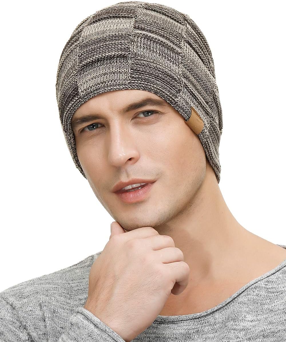 Vgogfly Slouchy Beanie for Men Winter Hats for Guys Cool Beanies Mens Lined Knit Warm Thick Skully Stocking Binie Hat - Image 3